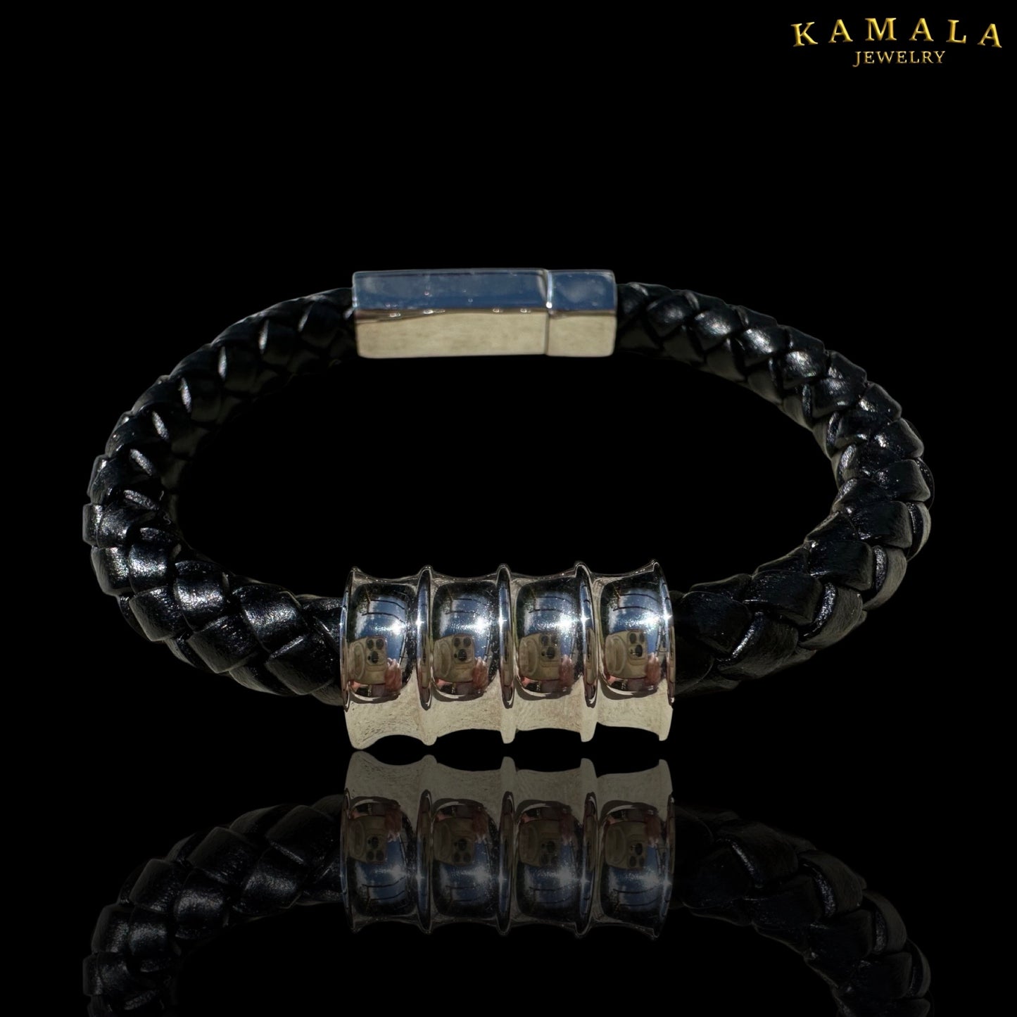 Schwarze Lederarmband - Mit Silber