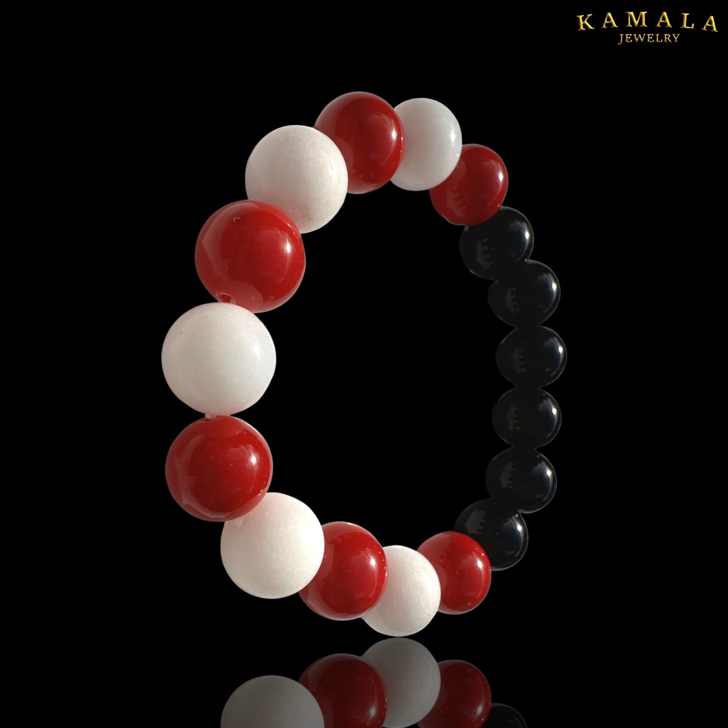 Armband - Steine - Rot & Weiss