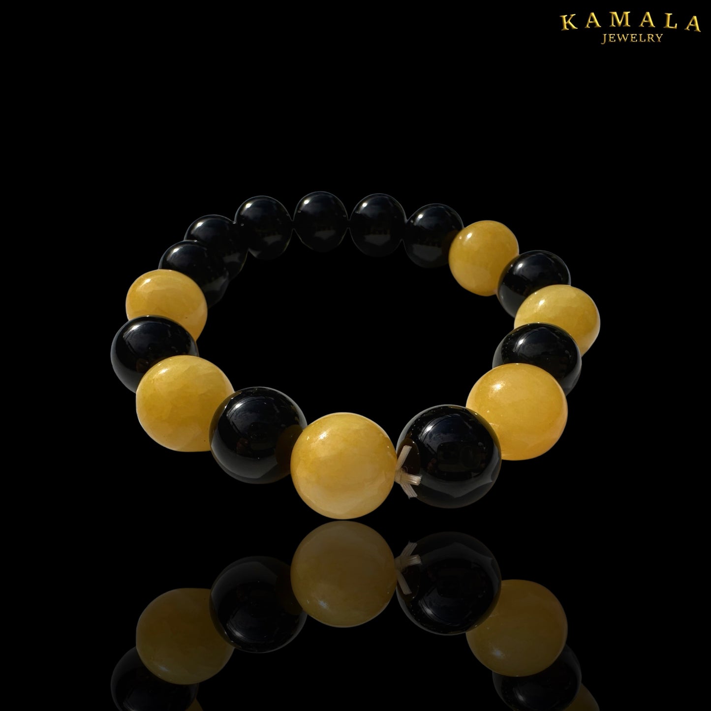 Armband - Steine - Schwarz & Gelb