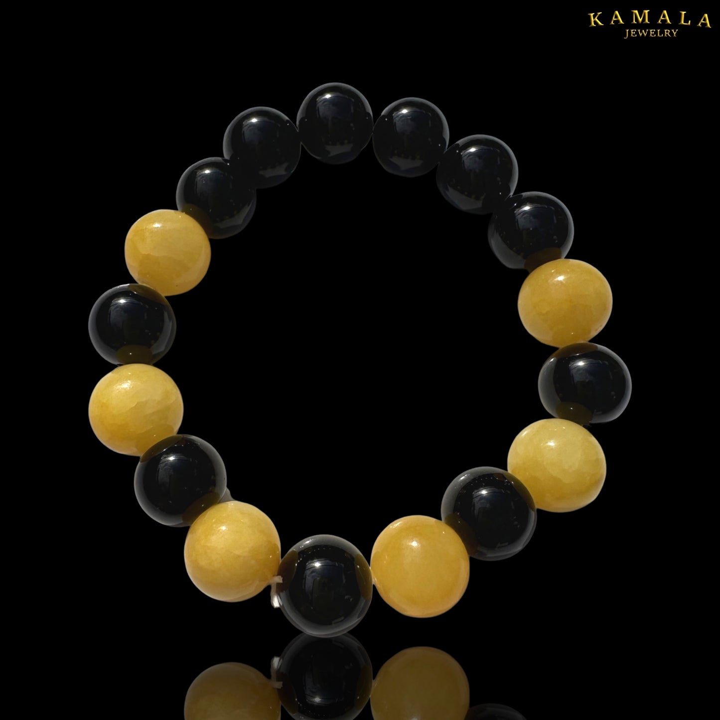 Armband - Steine - Schwarz & Gelb