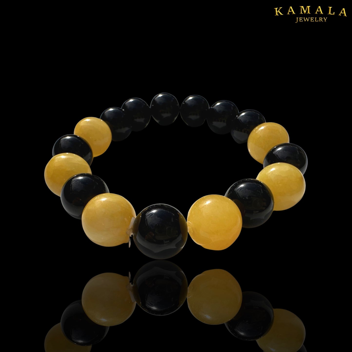 Armband - Steine - Schwarz & Gelb