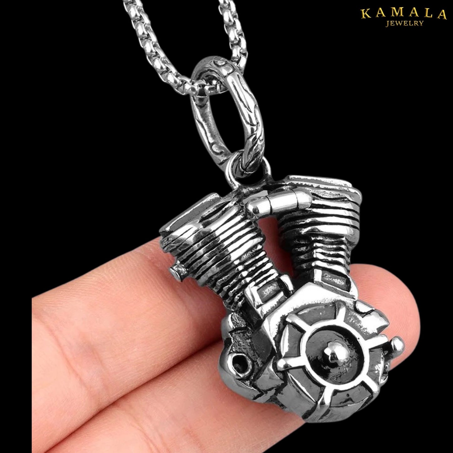 Anhänger mit V2 Motor _ Edelstahl