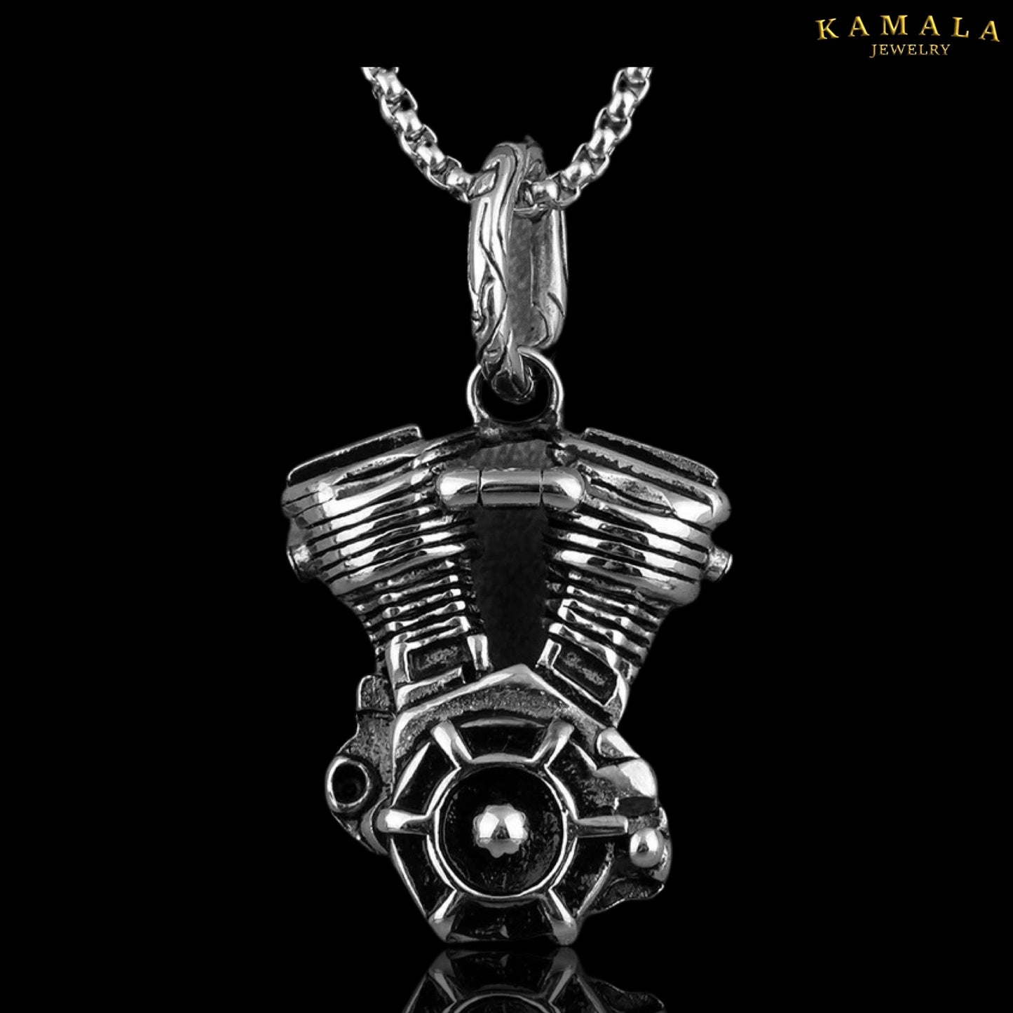 Anhänger mit V2 Motor _ Edelstahl