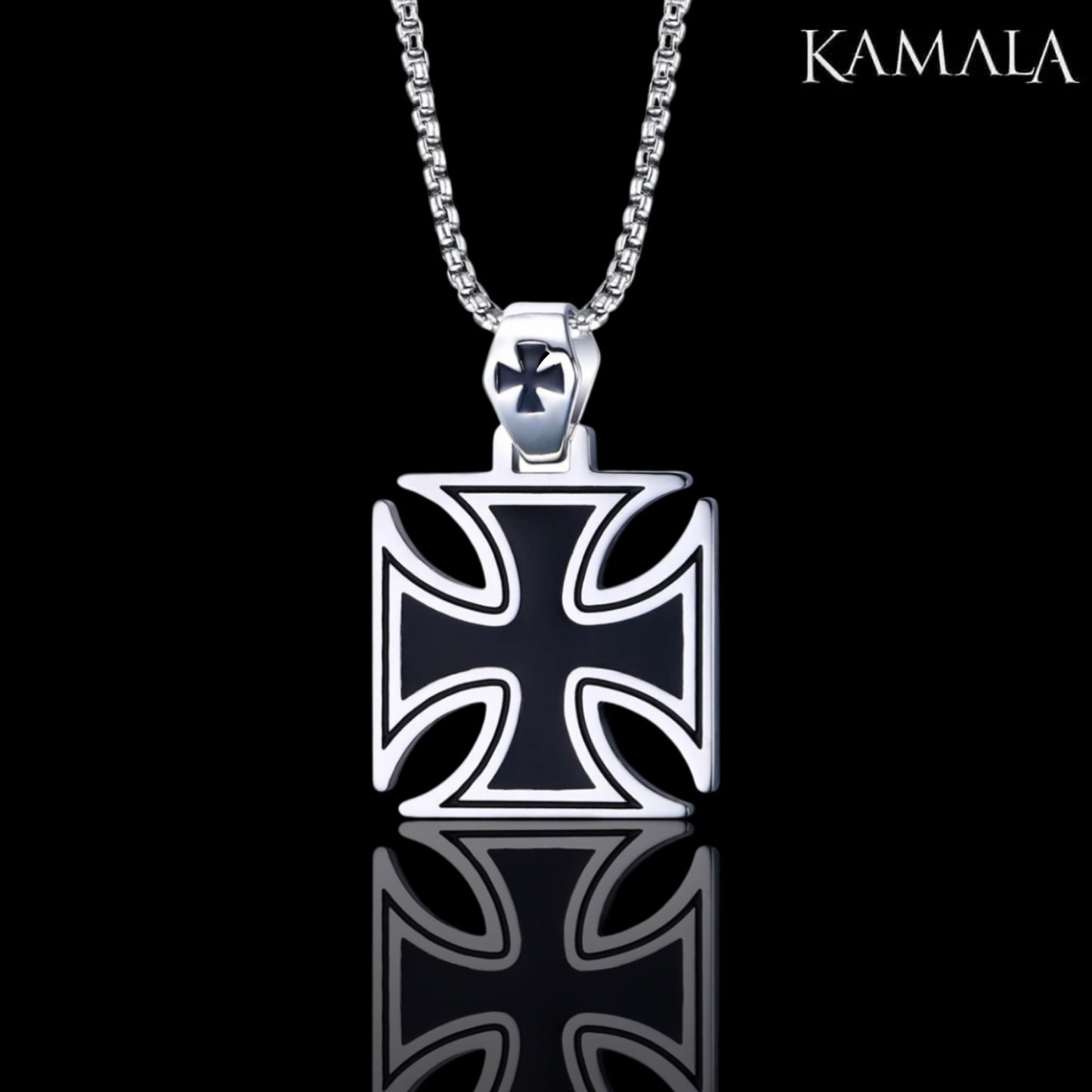 Anhänger - Eisernes Kreuz - Edelstahl & Schwarz