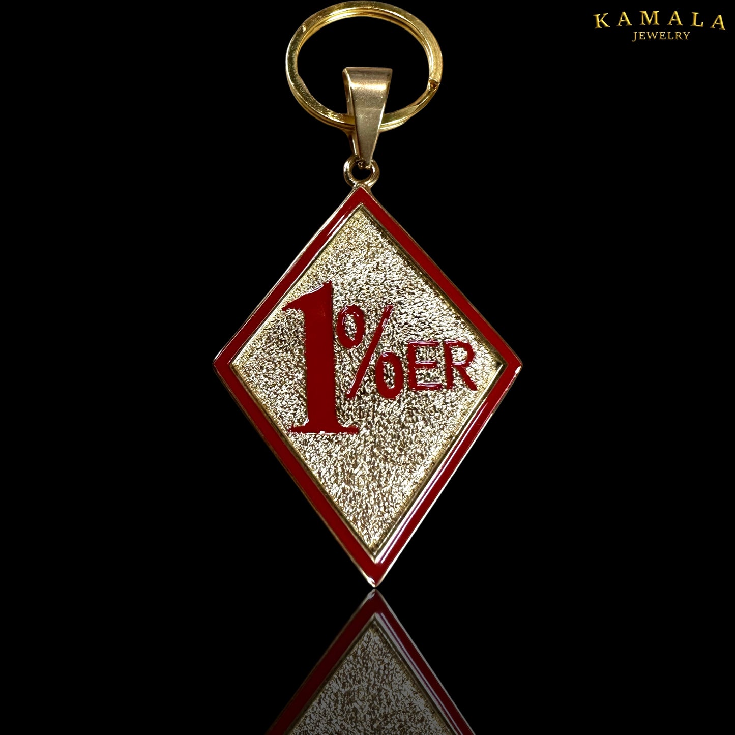 1%er Schlüsselanhänger - Rot & Gold