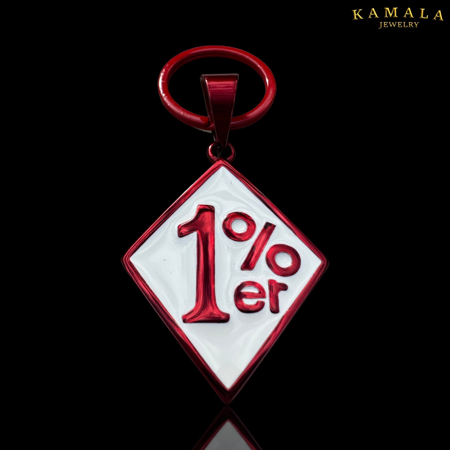1%er Schlüsselanhänger - Rot & Weiss