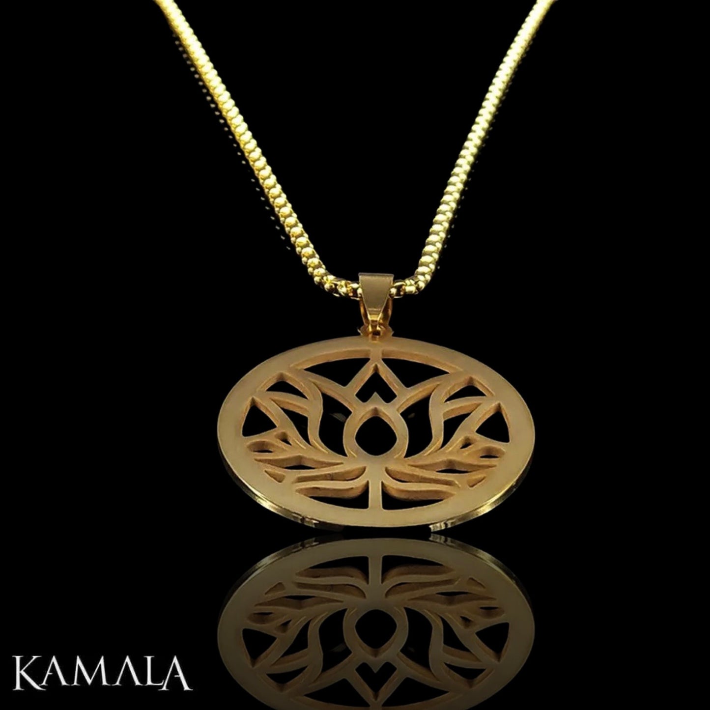 Anhänger mit Lotus Blume - Gold mit Steine