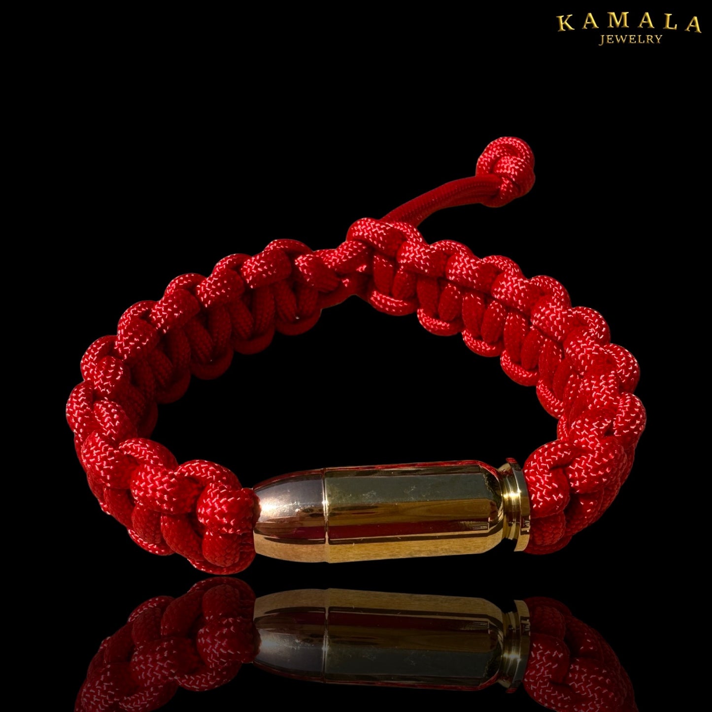 Madmax Armband - Rot mit Patrone in Gold & Roségold