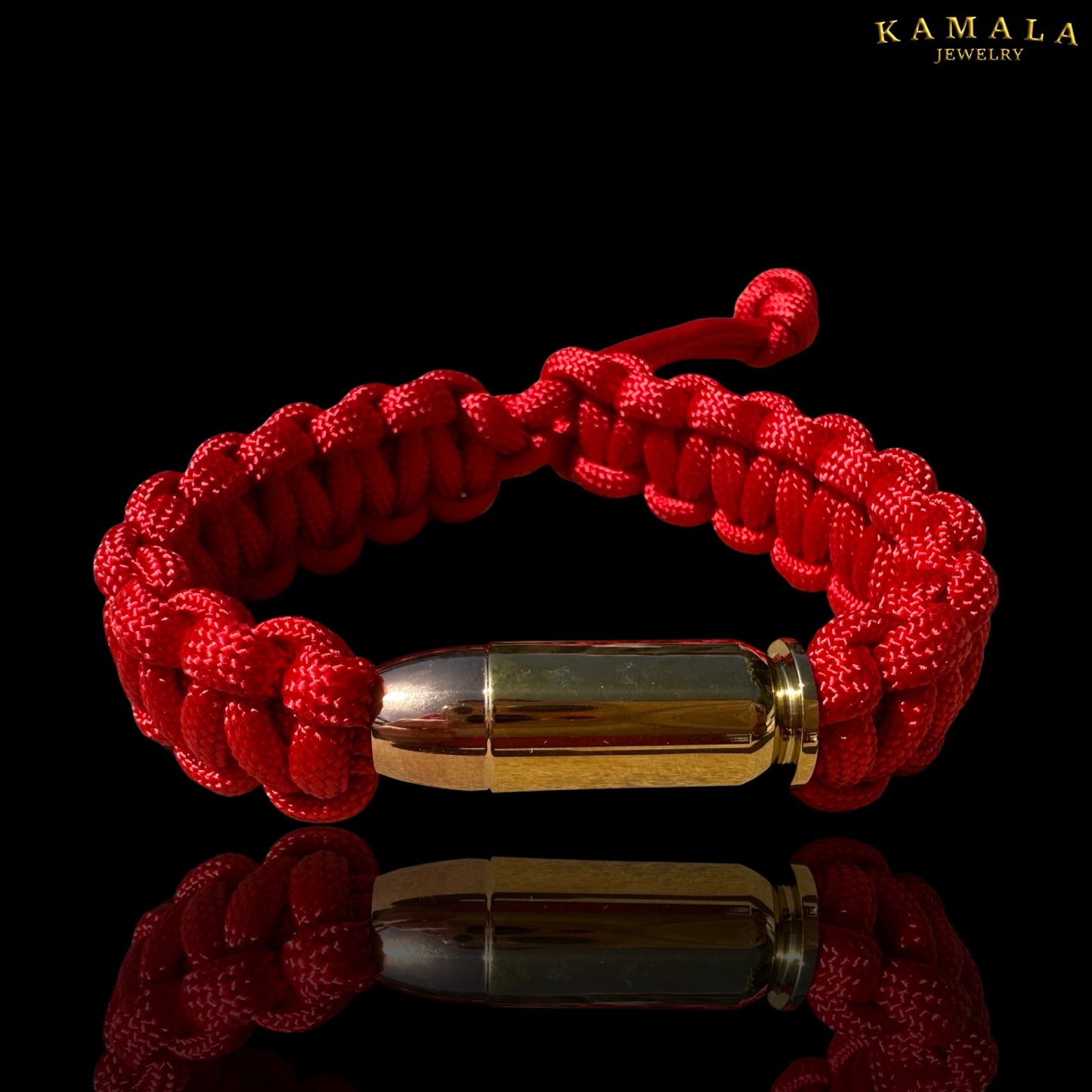 Madmax Armband - Rot mit Patrone in Gold & Roségold