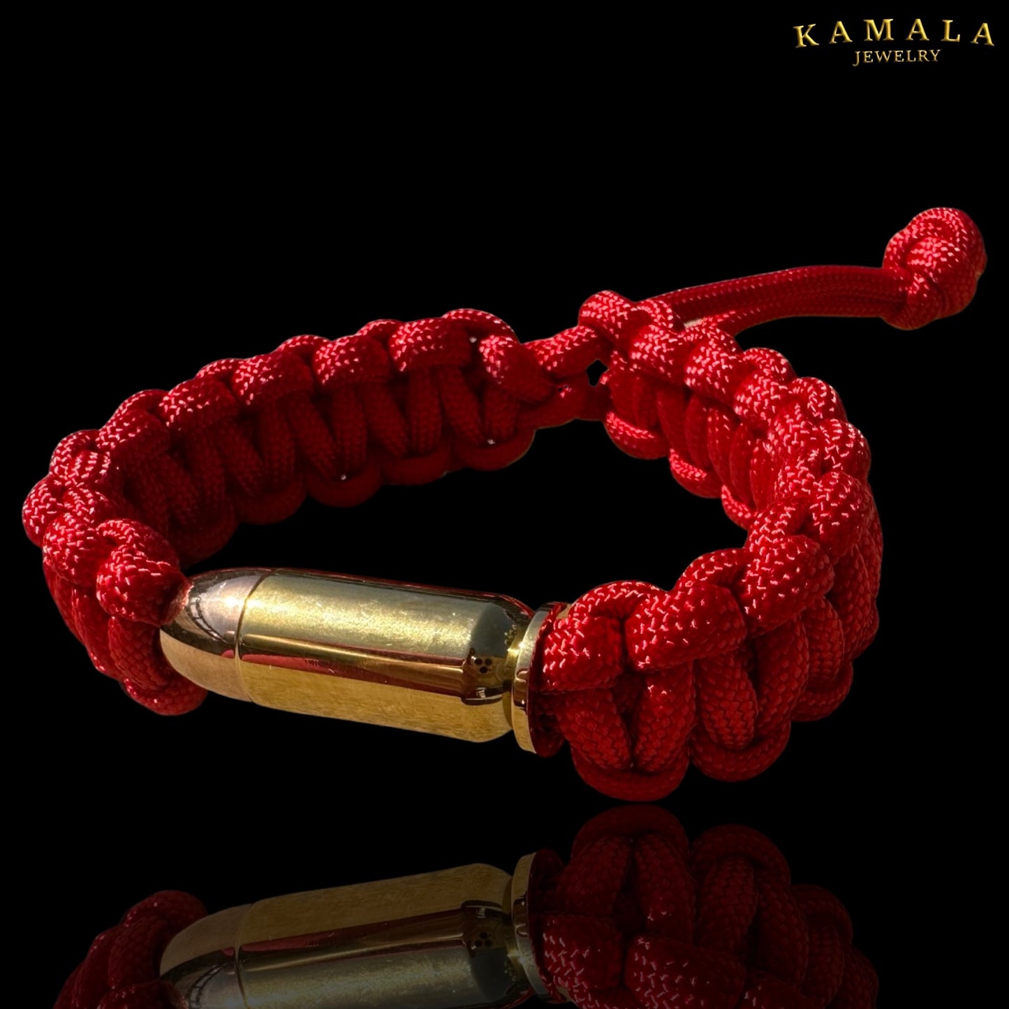 Madmax Armband - Rot mit Patrone in Gold & Roségold