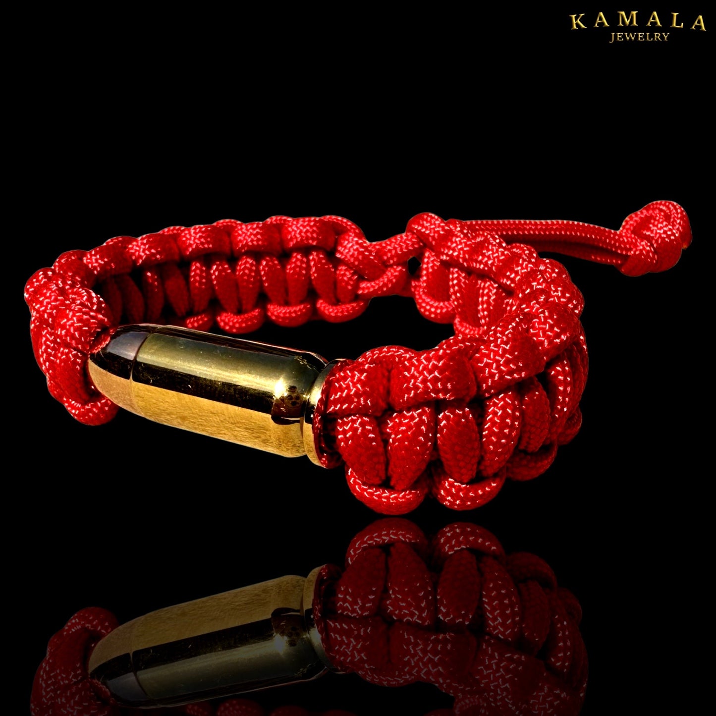 Madmax Armband - Rot mit Patrone in Gold & Roségold