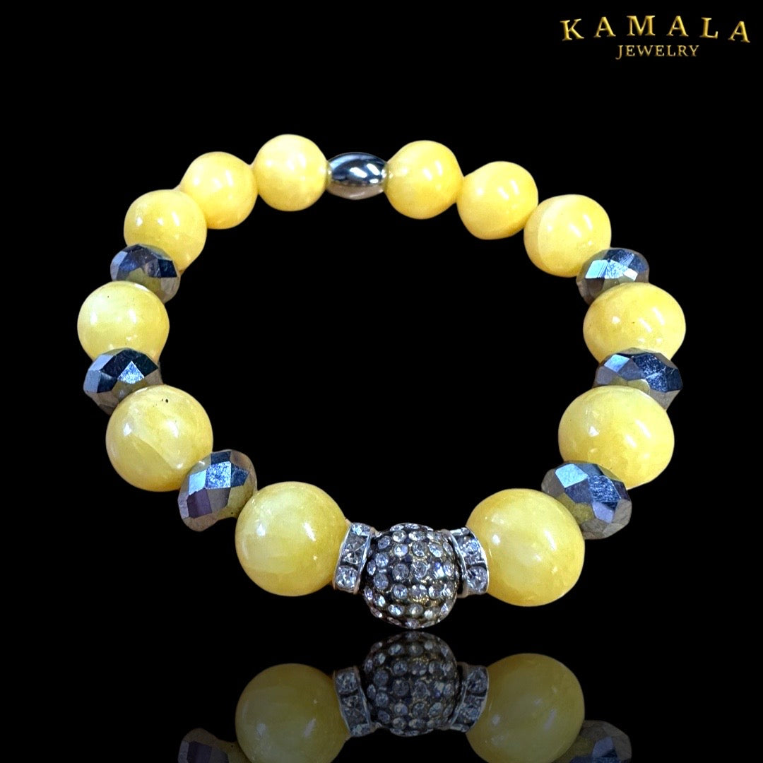 Omerta Armband - Gelbes Jade - mit Silber