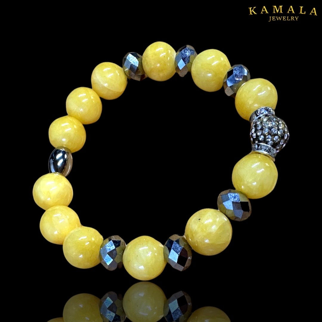 Omerta Armband - Gelbes Jade - mit Silber