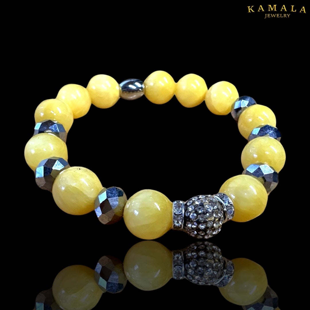 Omerta Armband - Gelbes Jade - mit Silber