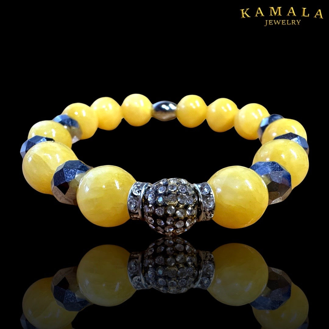 Omerta Armband - Gelbes Jade - mit Silber