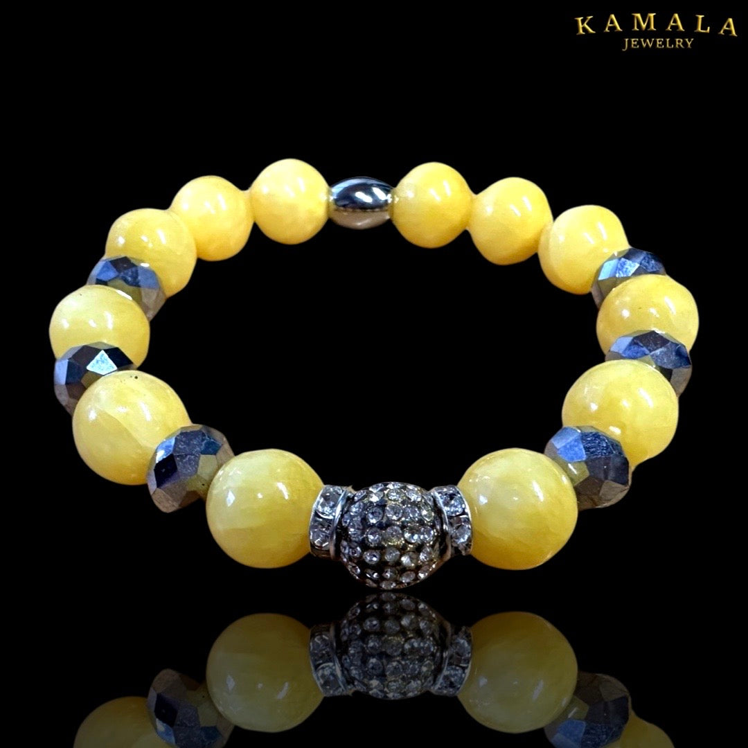 Omerta Armband - Gelbes Jade - mit Silber