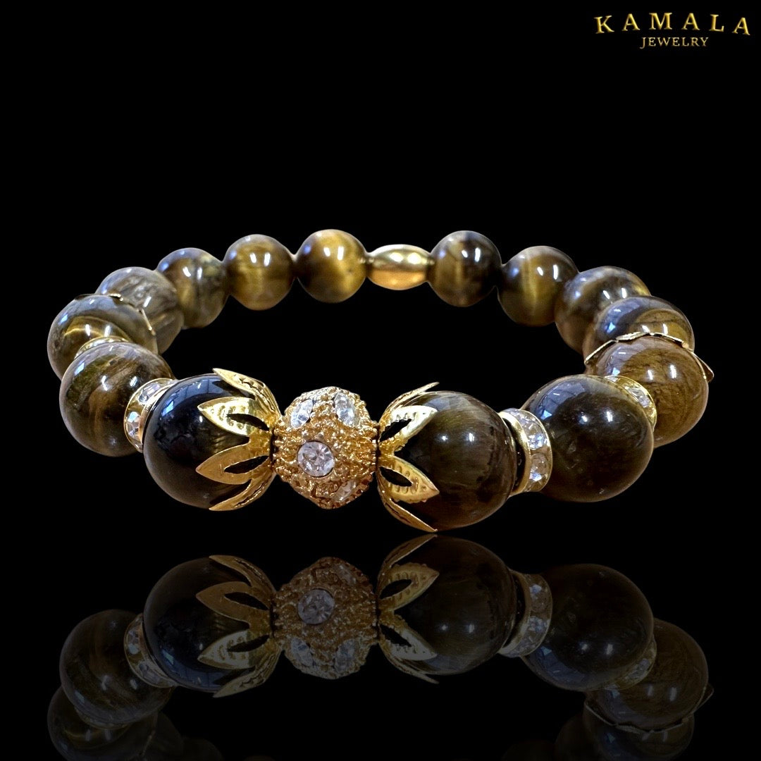 Omerta Armband - Tigerauge mit Gold