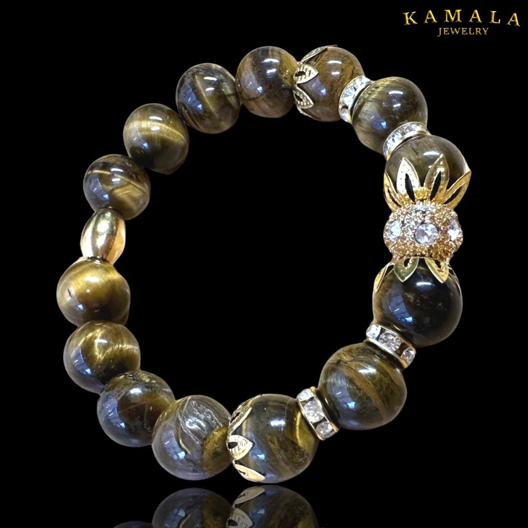 Omerta Armband - Tigerauge mit Gold