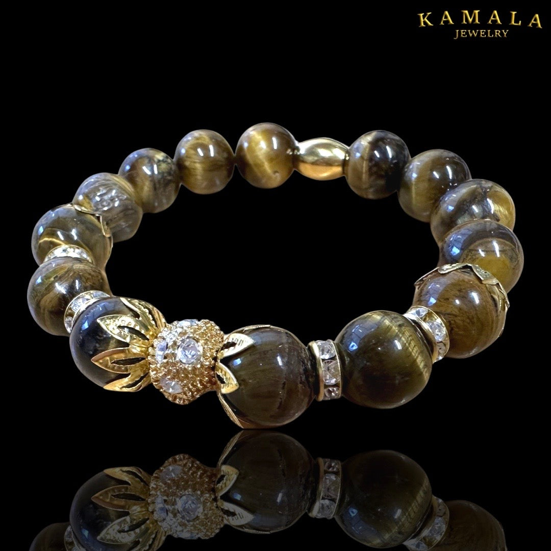 Omerta Armband - Tigerauge mit Gold
