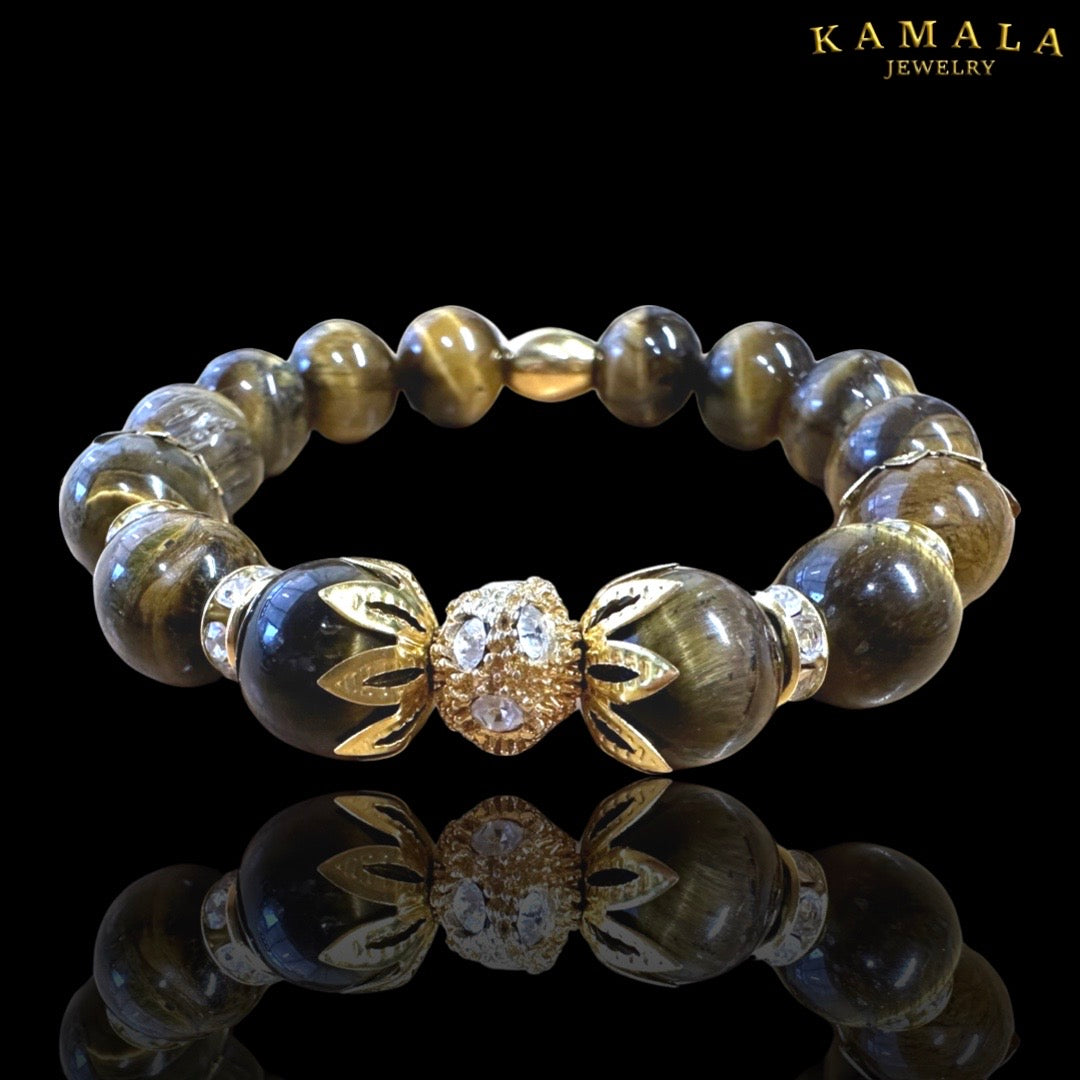 Omerta Armband - Tigerauge mit Gold