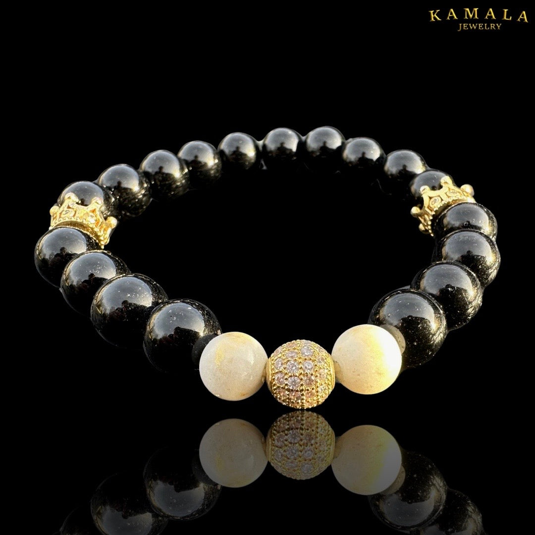 Omerta Armband - Onyx mit Gold