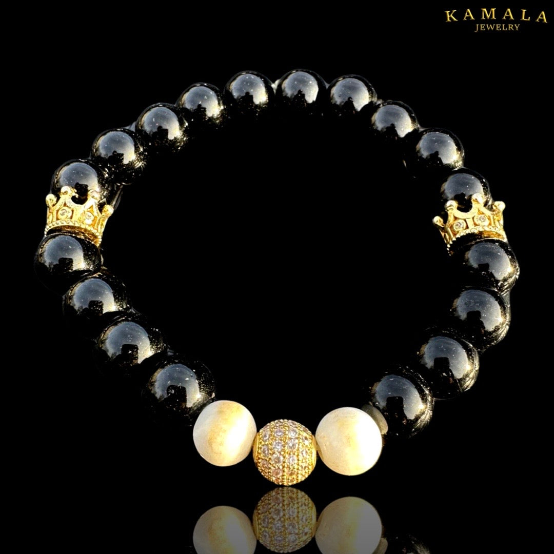 Omerta Armband - Onyx mit Gold