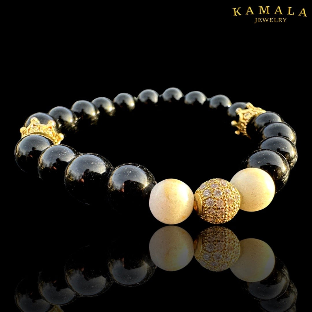 Omerta Armband - Onyx mit Gold