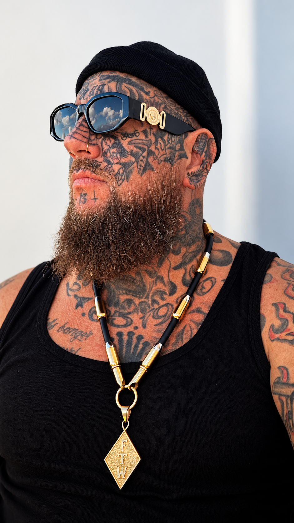 El Patron Kautschuk-Halskette Gold – 8 Patronen | 24K vergoldet