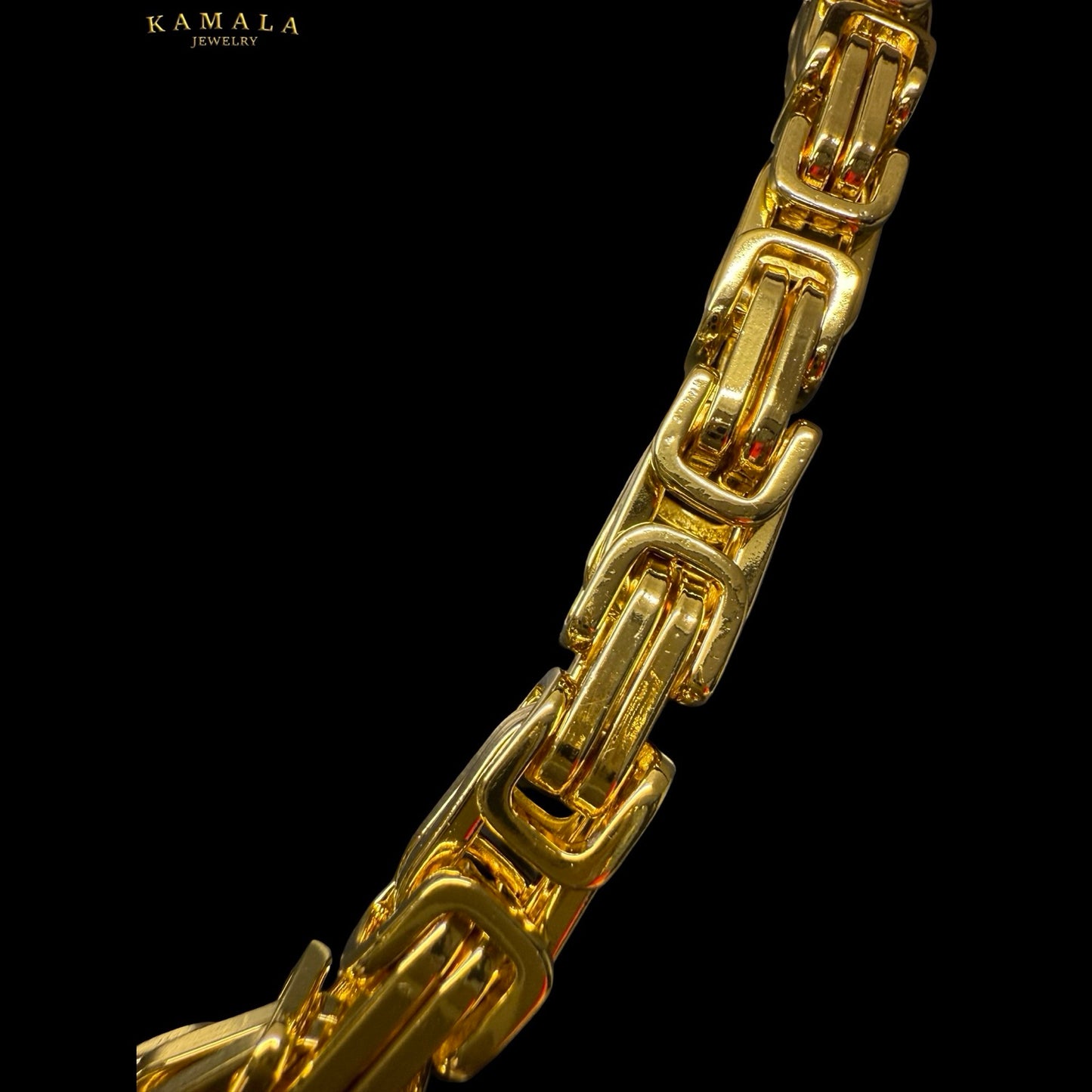 Königskette aus Edelstahl - Gold - 70 cm