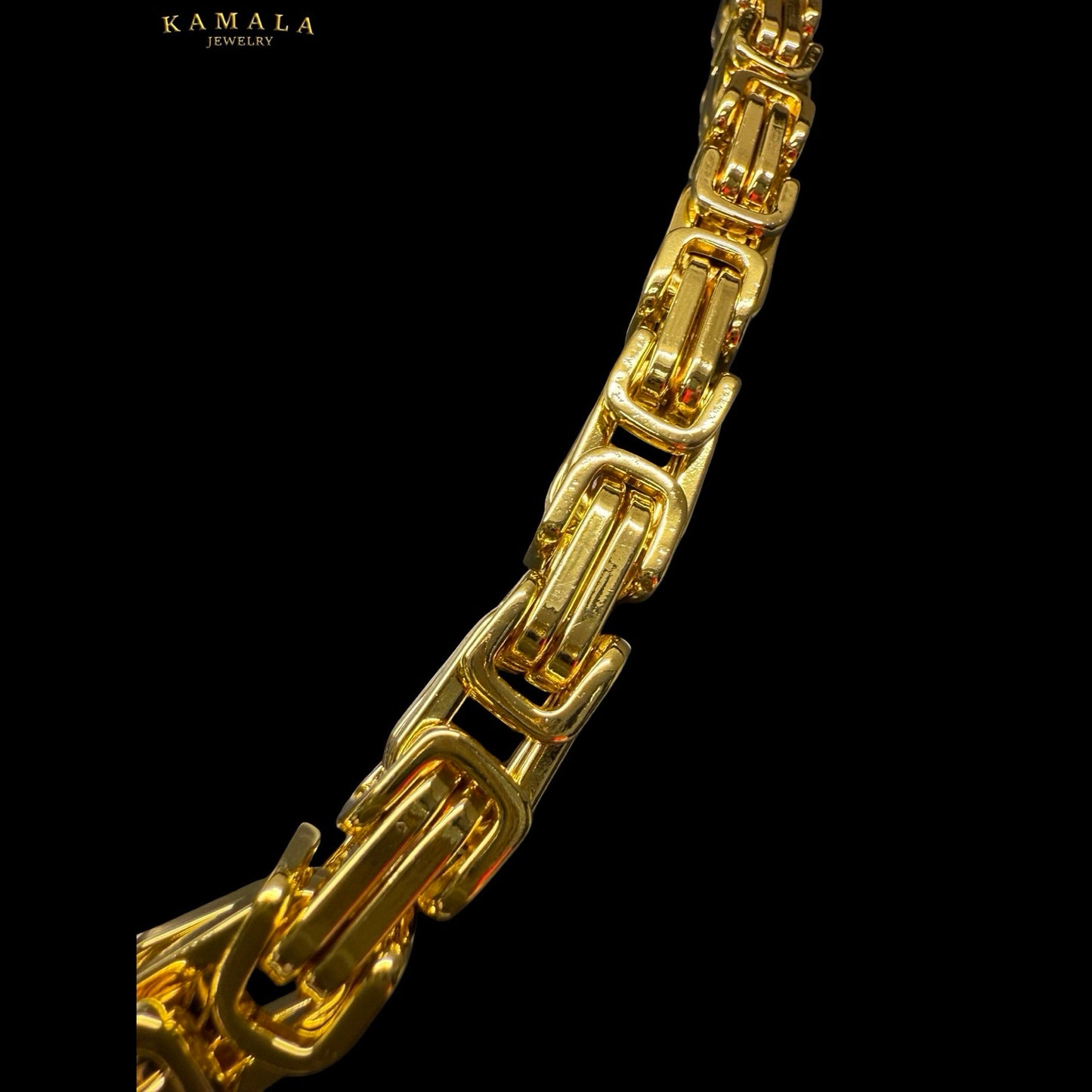 Königskette aus Edelstahl - Gold - 70 cm