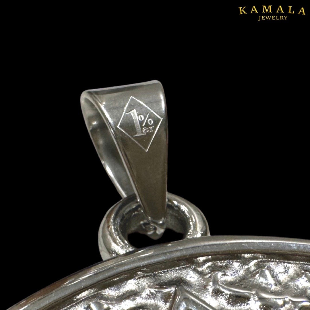 1%er Anhänger - Rund - Silber