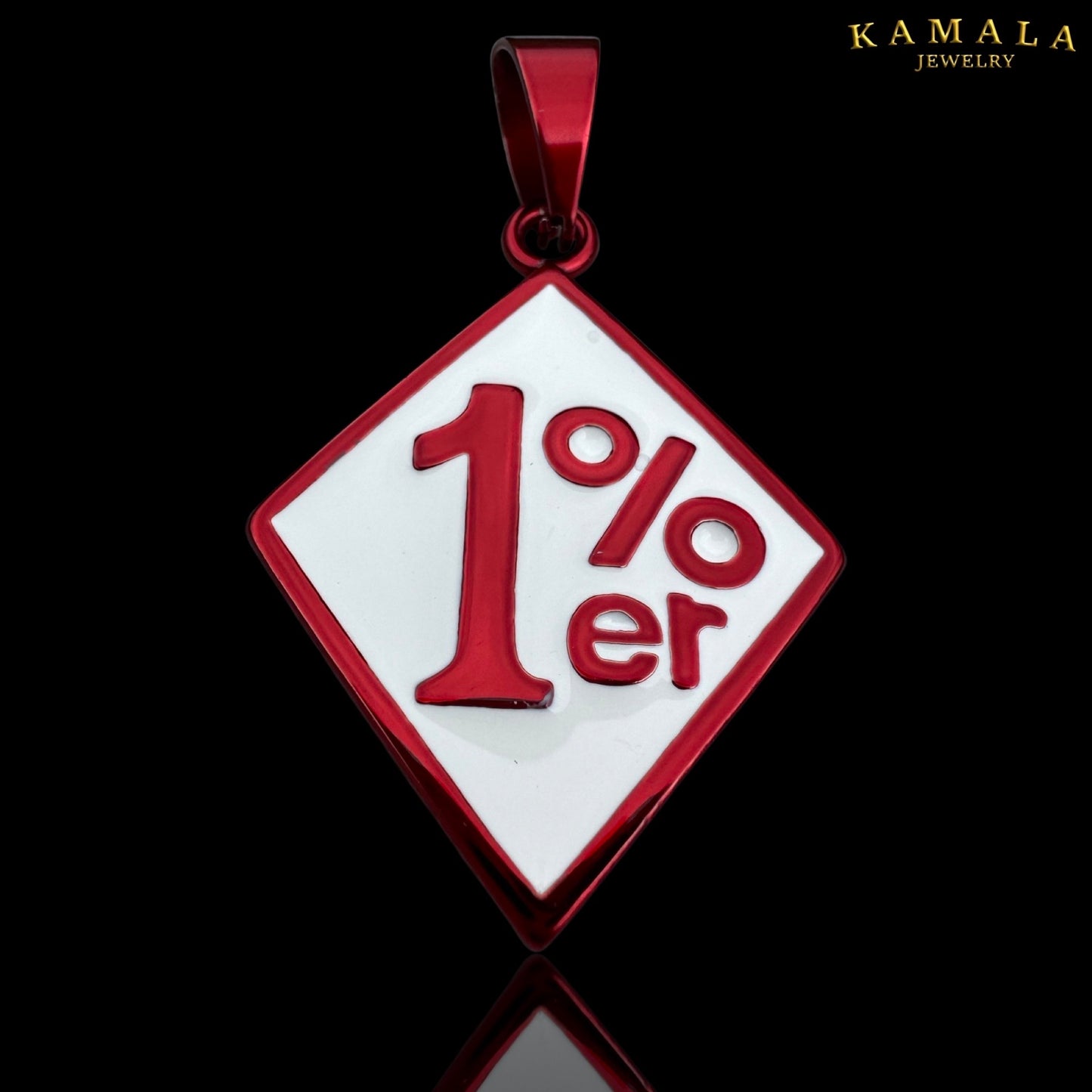 1%er Anhänger - Rot & Weiss