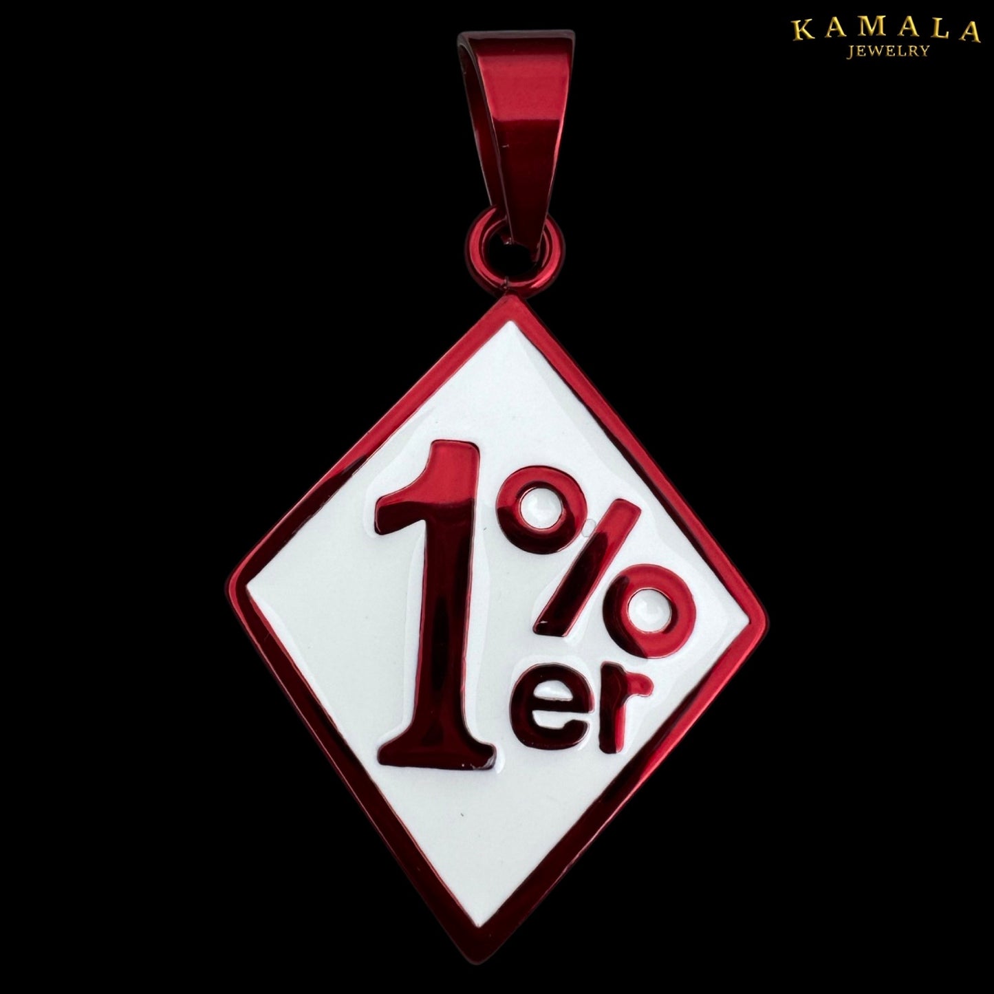 1%er Anhänger - Rot & Weiss