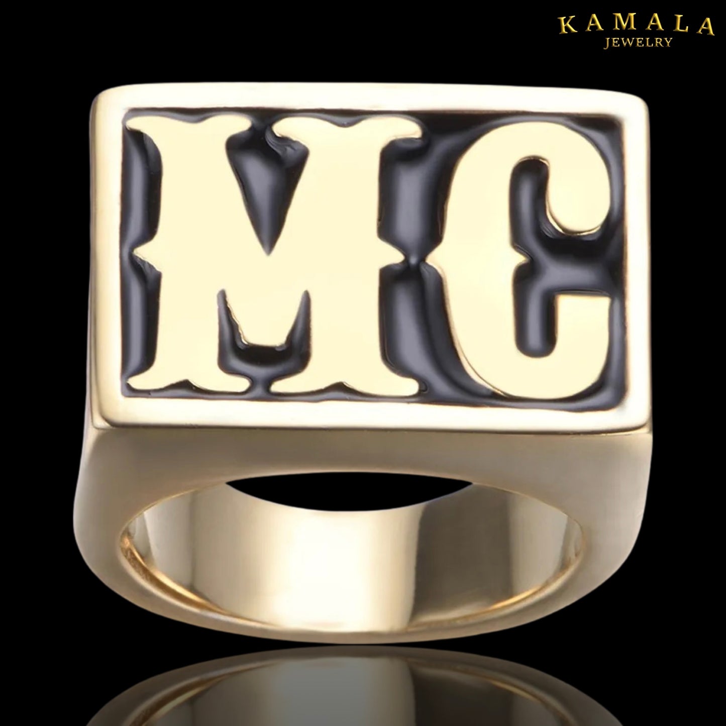 Fingerring mit MC - Gold & Schwarz