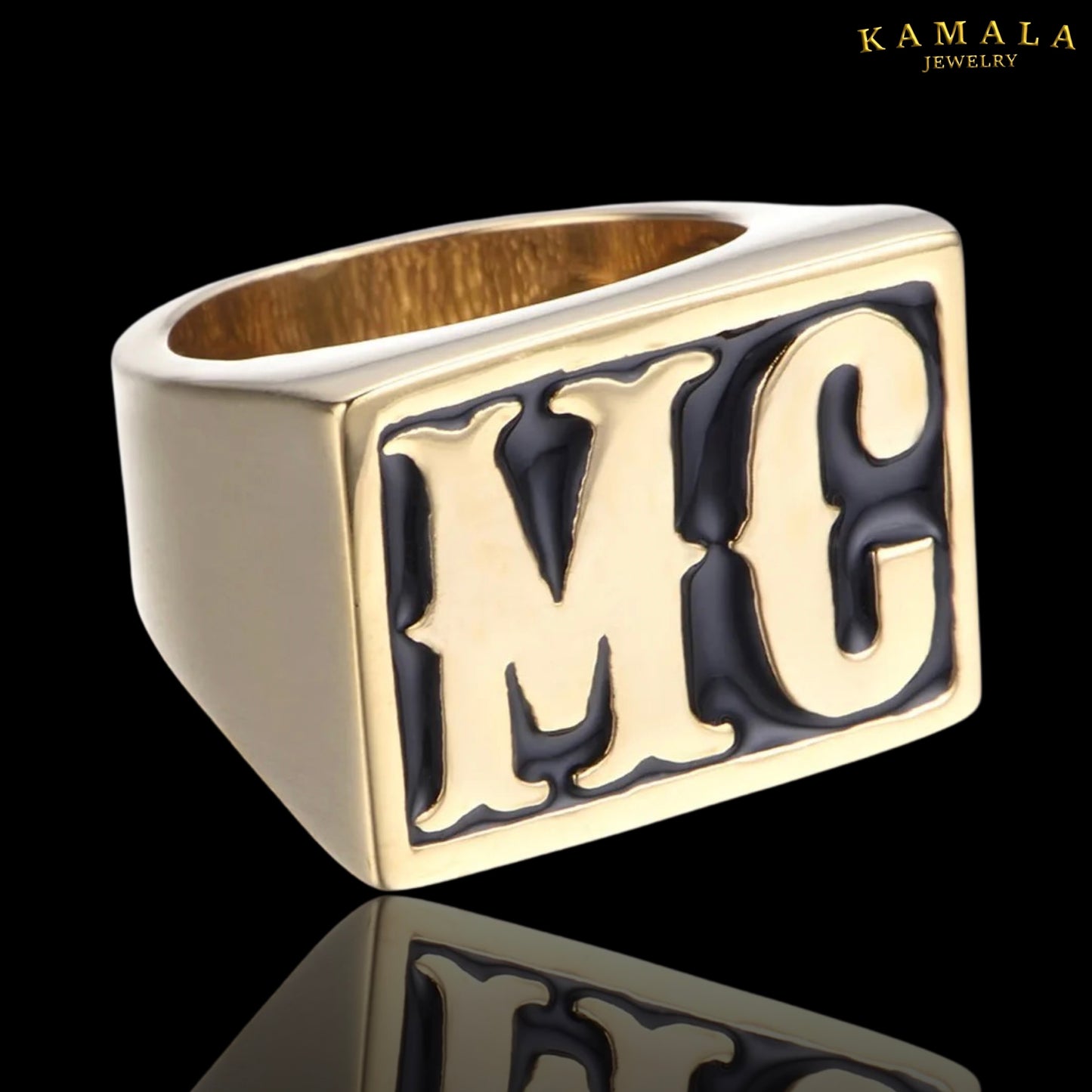 Fingerring mit MC - Gold & Schwarz