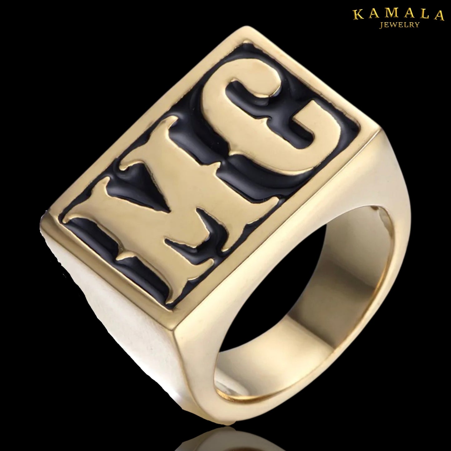 Fingerring mit MC - Gold & Schwarz