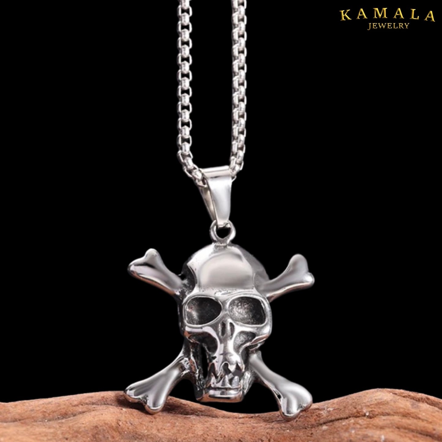 Halskette mit Skull & Bones - Edelstahl