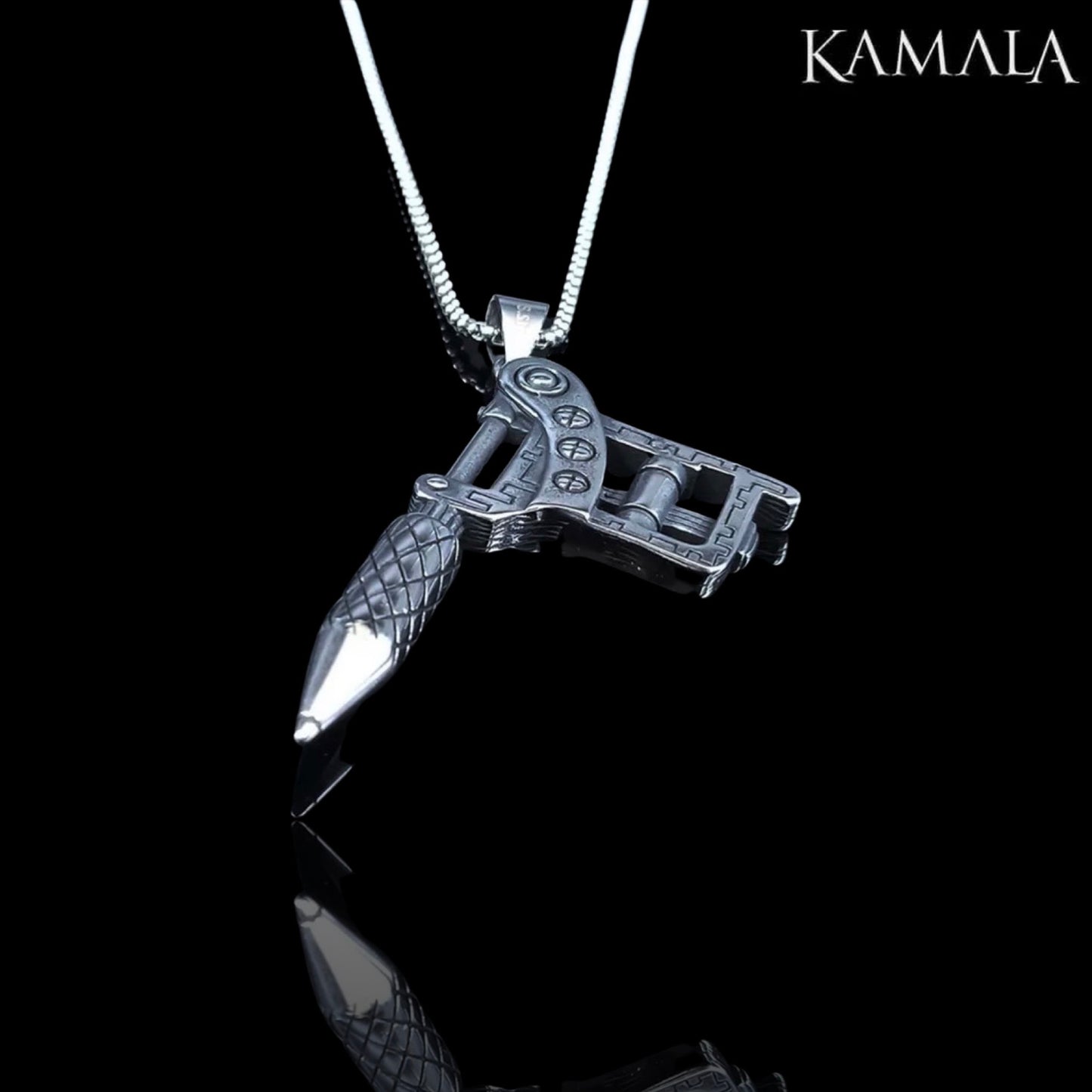 Anhänger mit Tattoo Maschine - Edelstahl