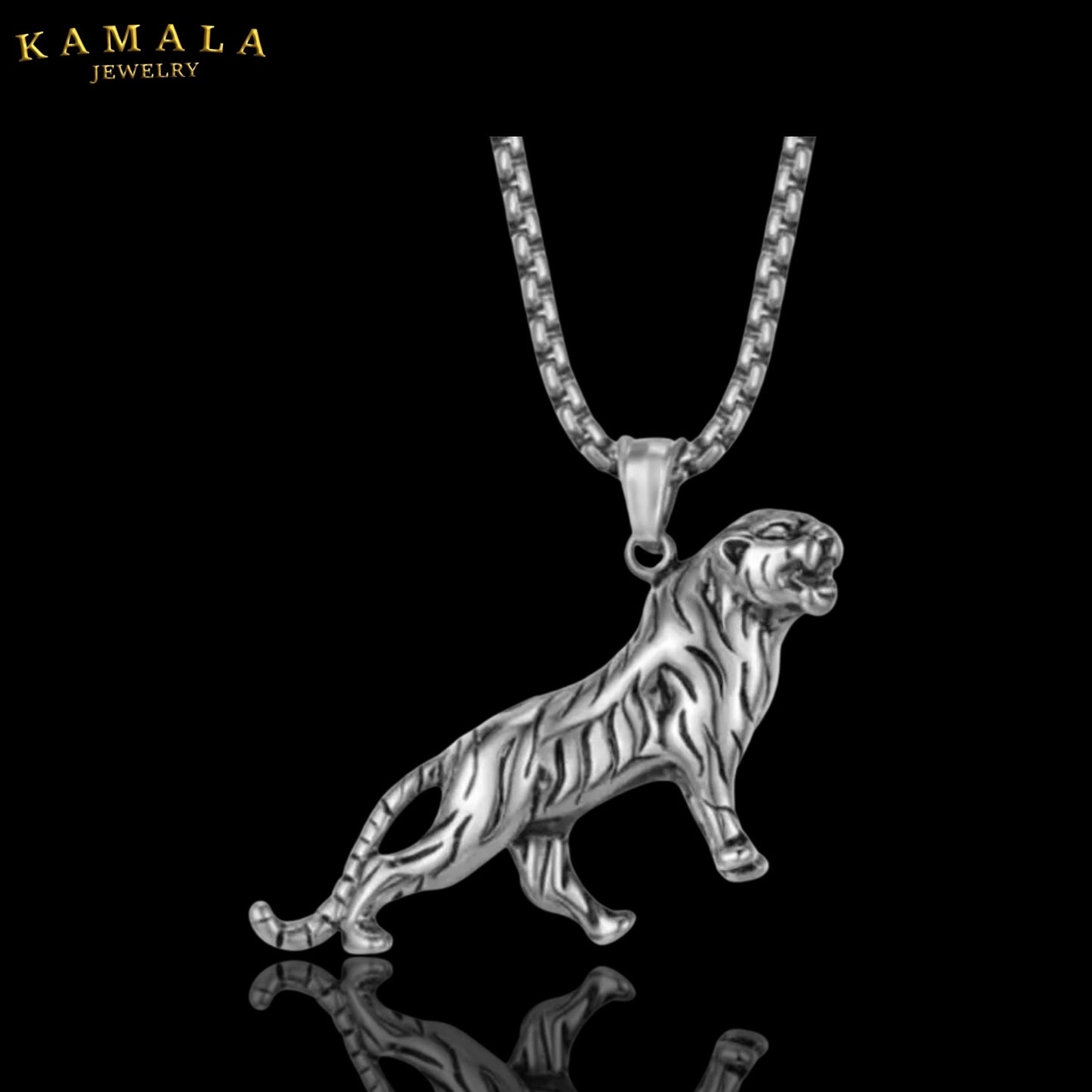 Halskette mit Tiger - Silber