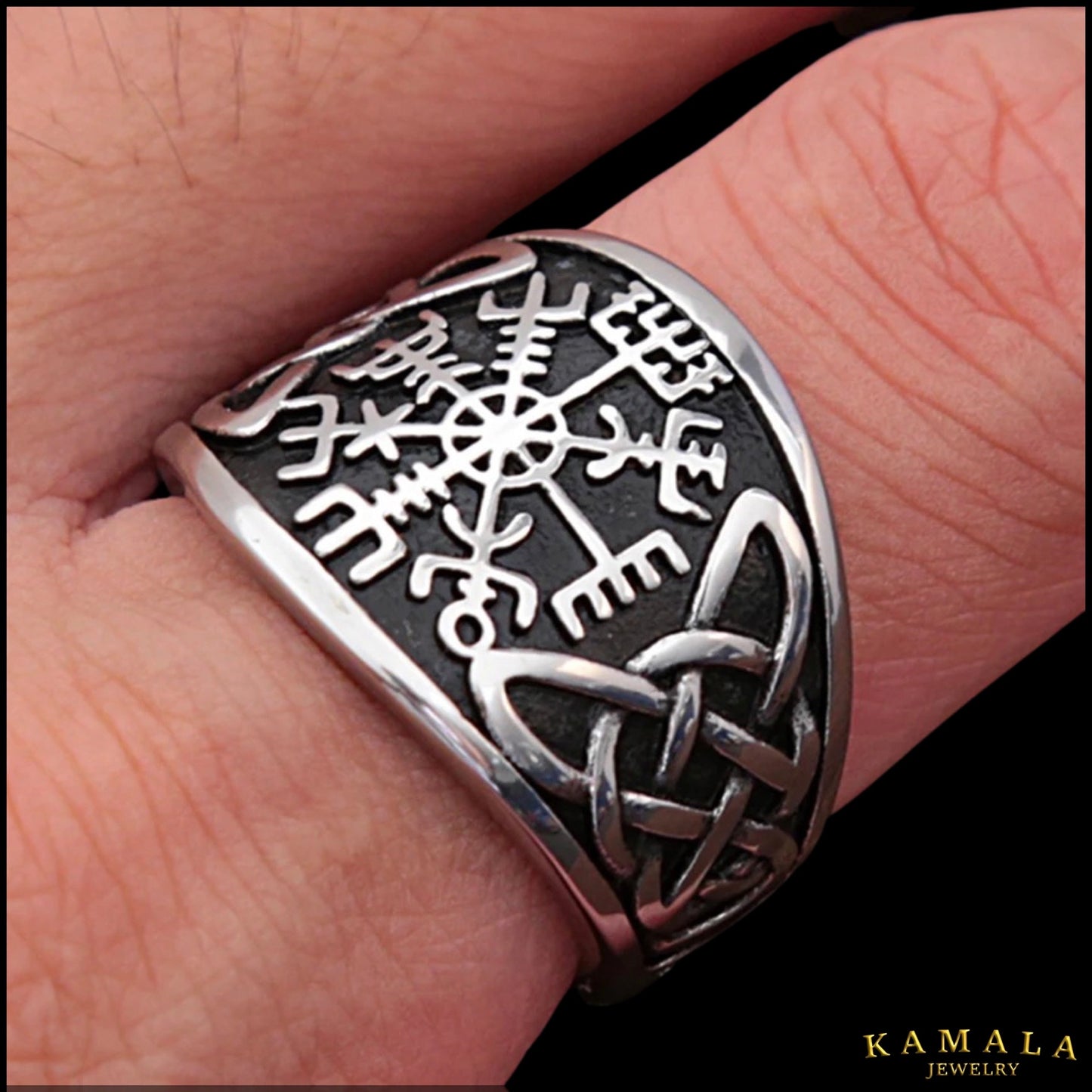 Fingerring Nordic - Vegvisir - Keltischer Kompass