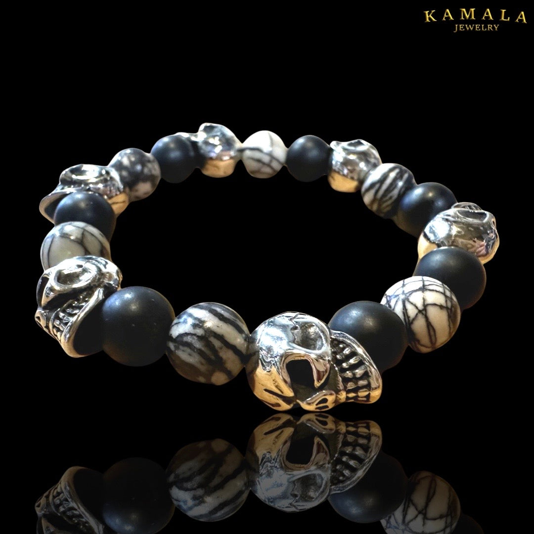 Omerta Armband - Zebra Jaspis - mit Silber