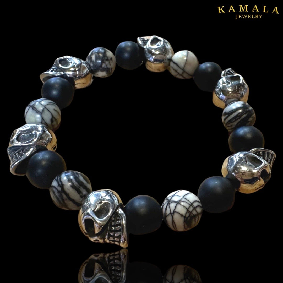 Omerta Armband - Zebra Jaspis - mit Silber