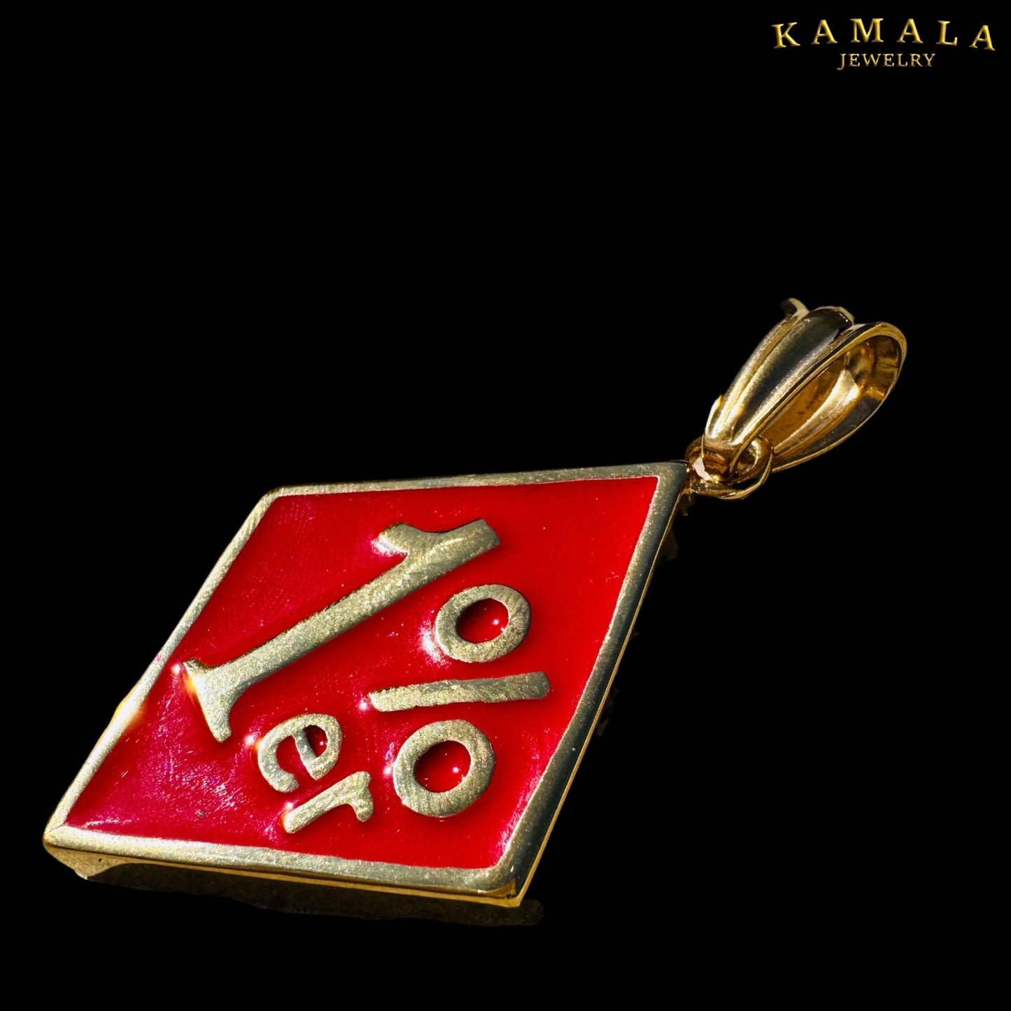 1%er Anhänger - Gold & Red