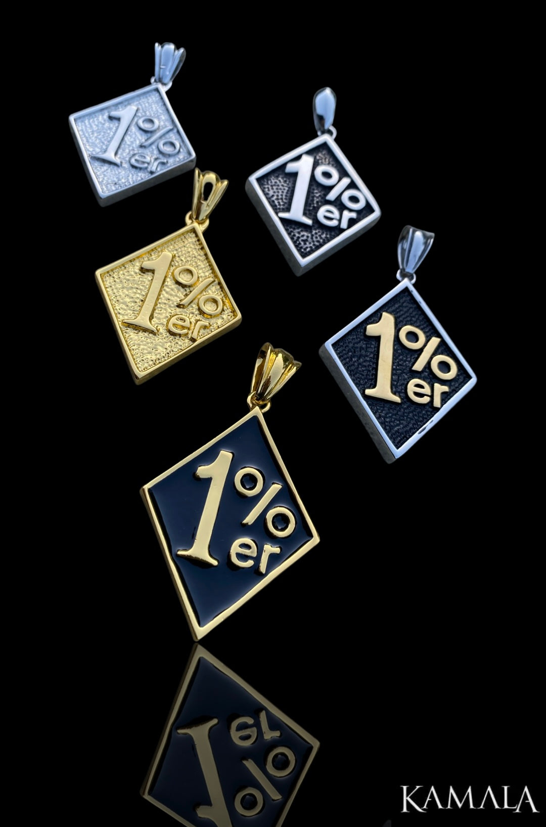 1%er Anhänger Gold & Schwarz