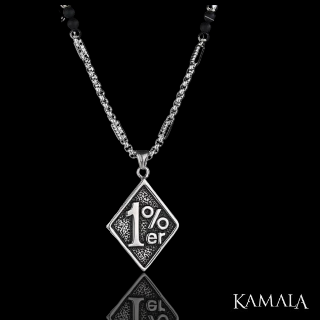 Halskette mit 1%er Anhänger - Edelstahl - Dillinger