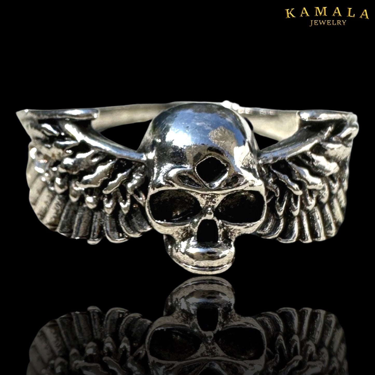 Fingerring - Angelwings & Skull - Silber Ring