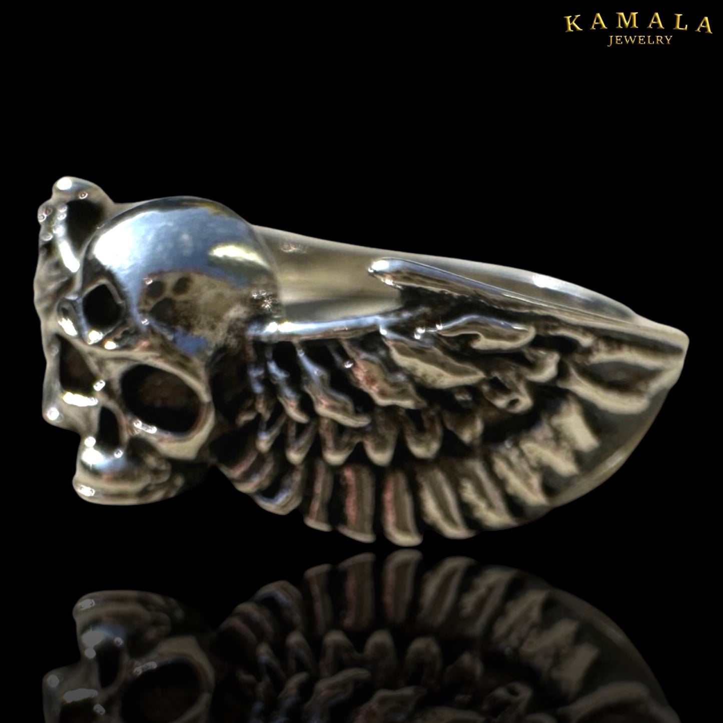 Fingerring - Angelwings & Skull - Silber Ring