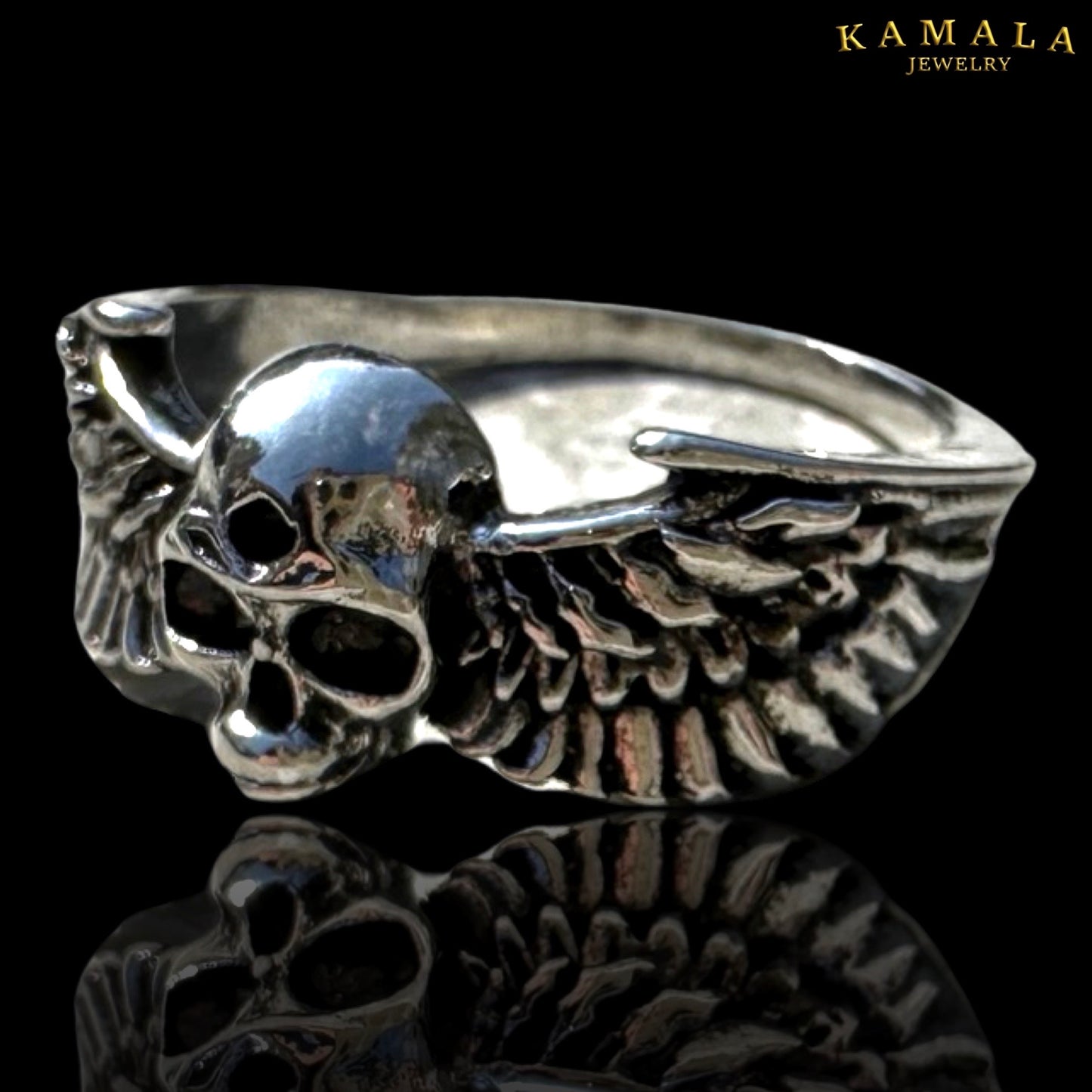 Fingerring - Angelwings & Skull - Silber Ring