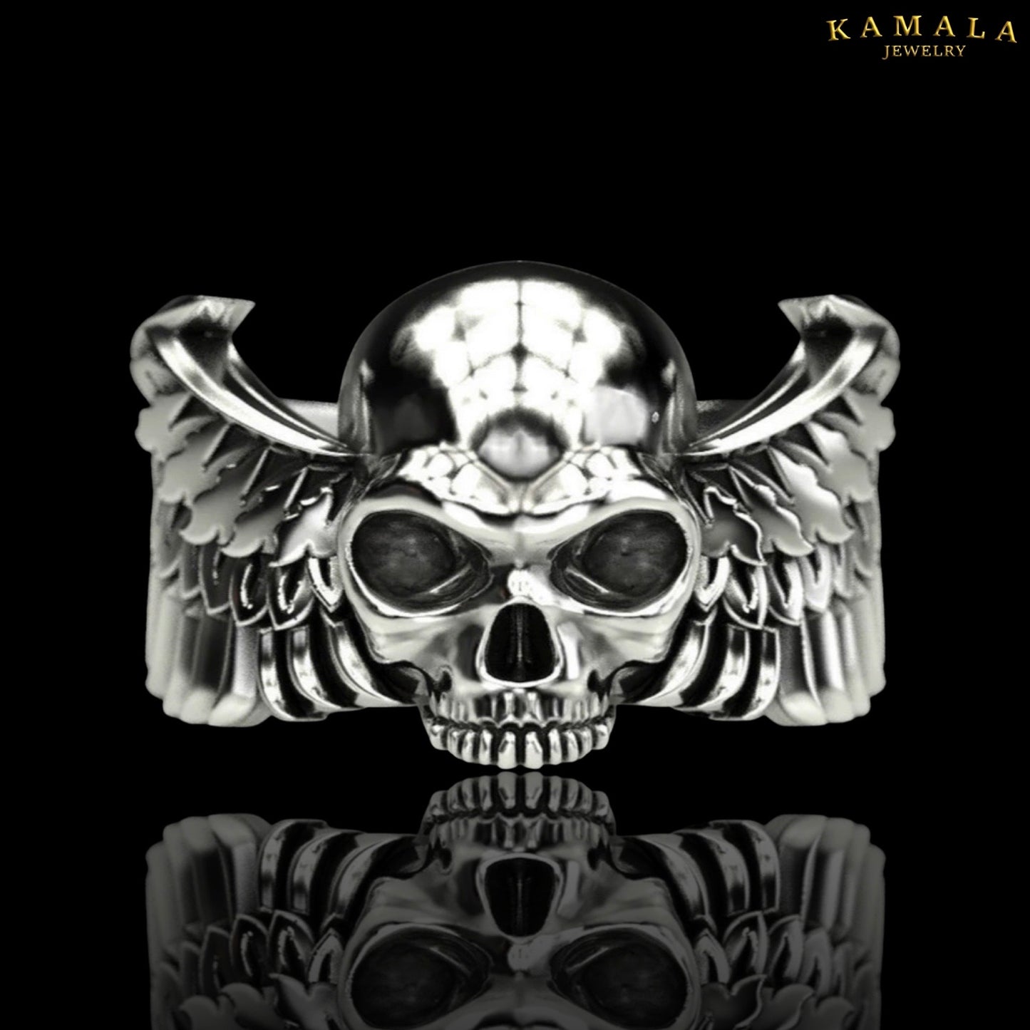 Fingerring - Angelwings & Skull - Silber Ring