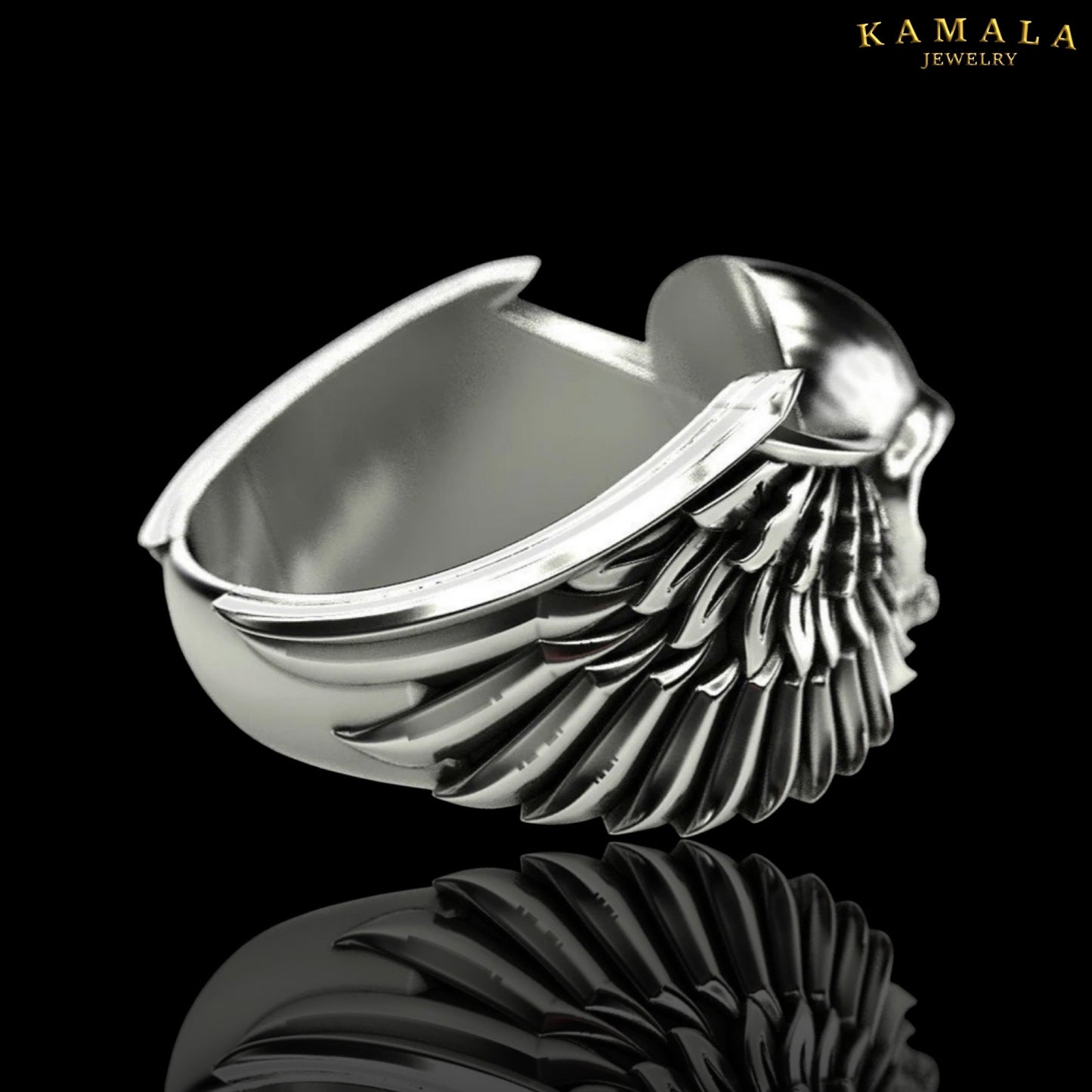 Fingerring - Angelwings & Skull - Silber Ring
